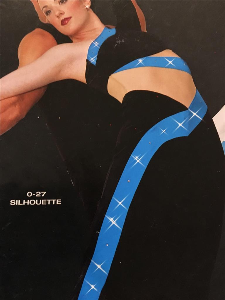 Dance Costume Jazz Tap Pageant black and blue jumpsuit Silhouette