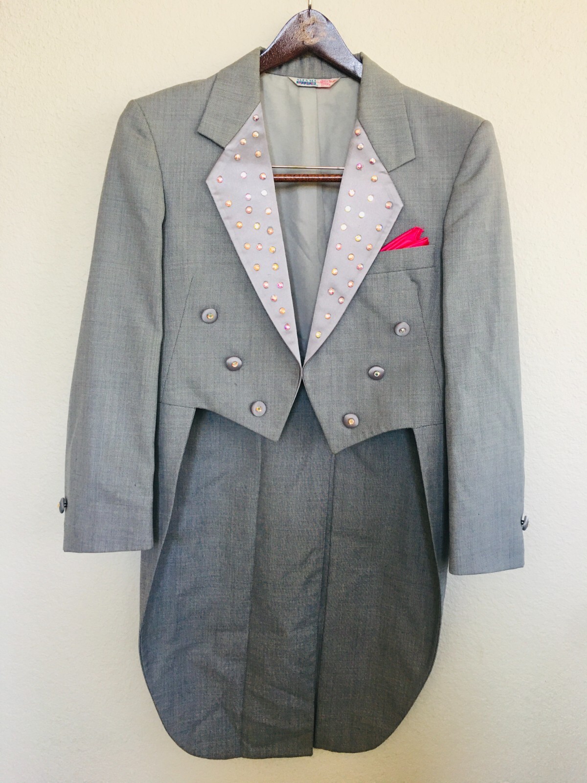 Tailored grey tuxedo pantsuit performance/dance costume