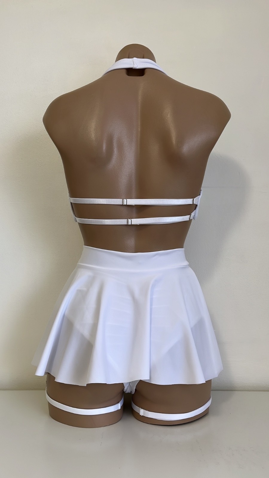 Schminke👙dance wear pole-dance skirt with briefs + halter top front clasp