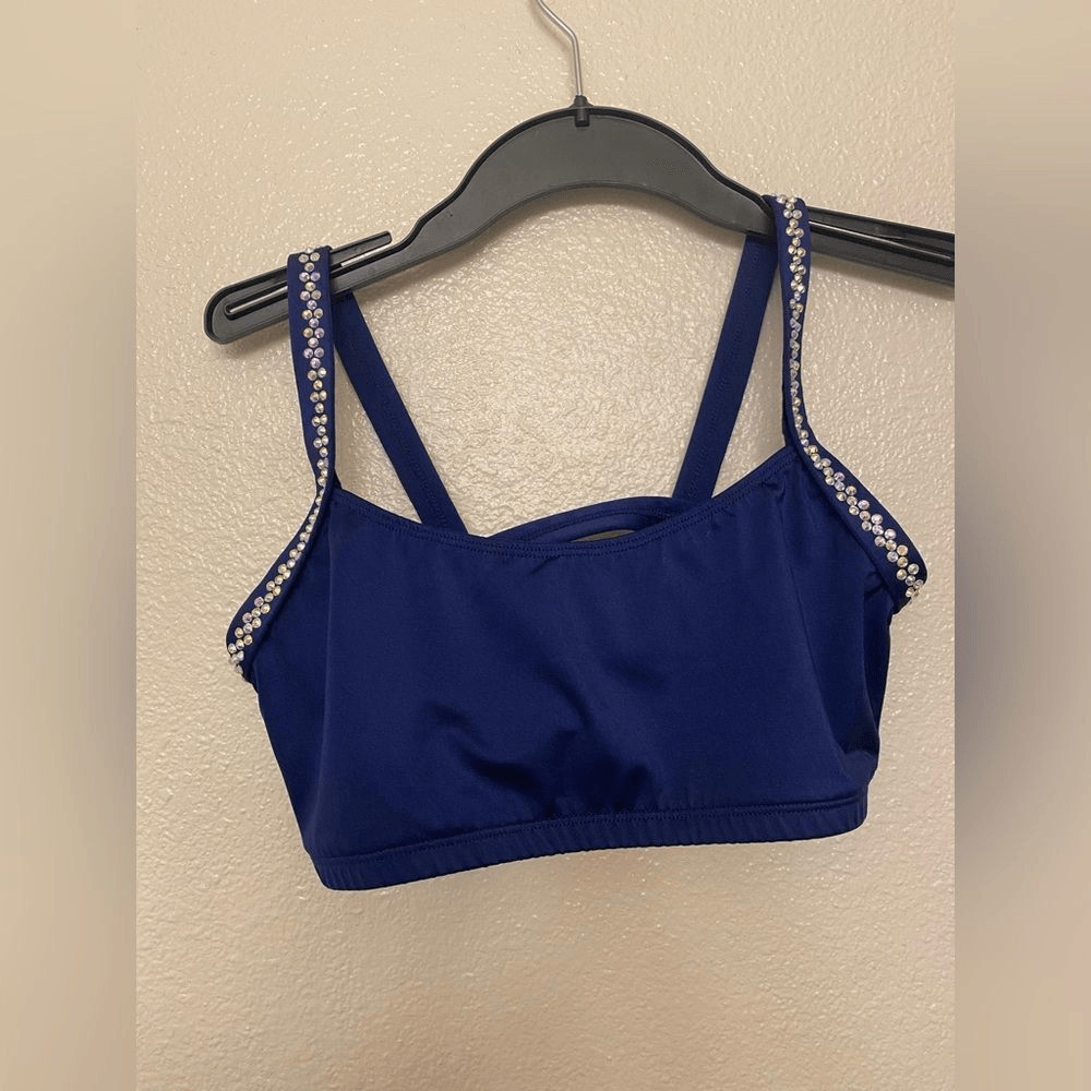 The Line up solo dance costume 2 piece navy blue Wide Leg Contemporary MA adult