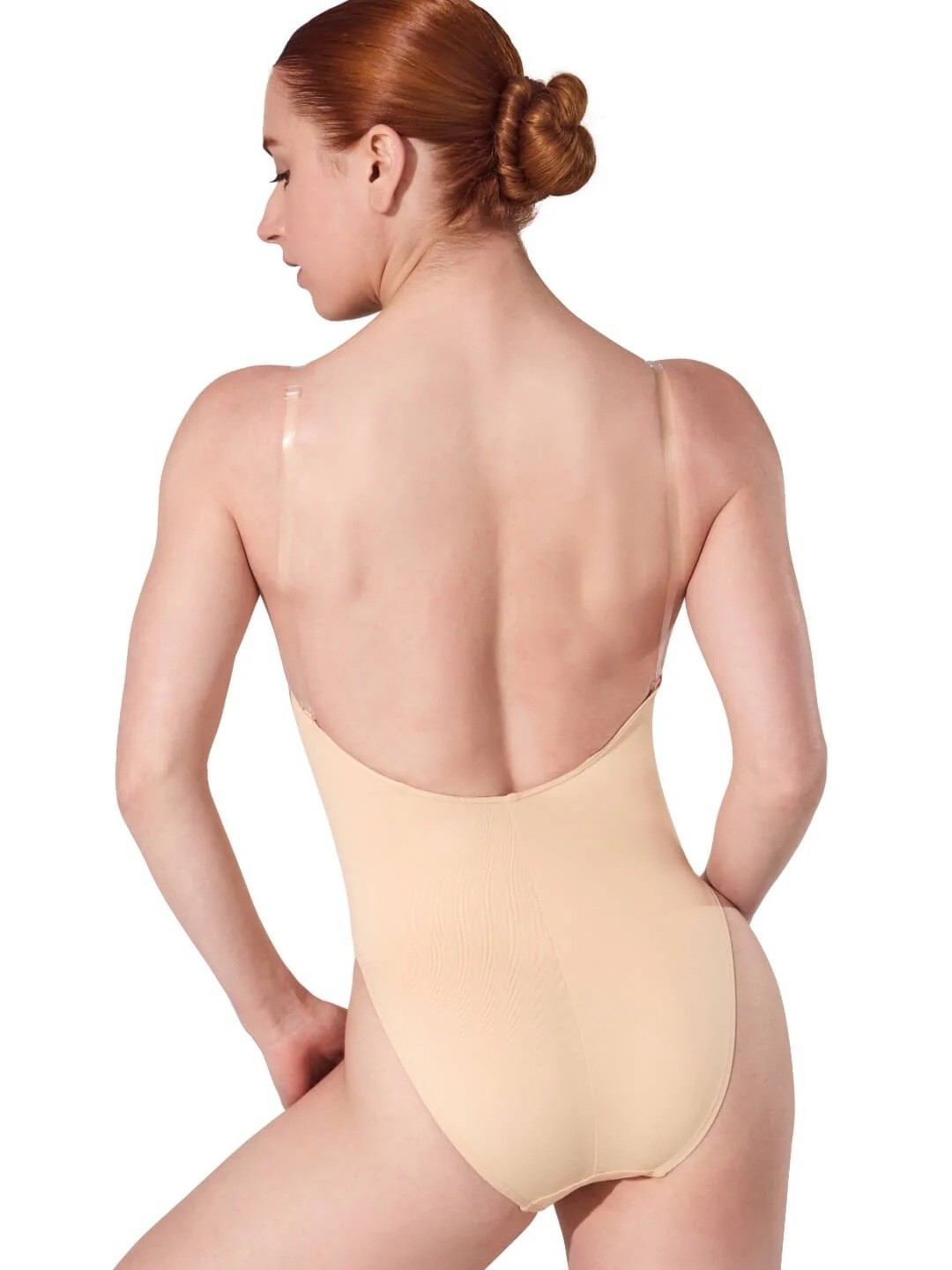 Capezio Leotard Nude Dance Undergarment With Clear Transition Straps Womens