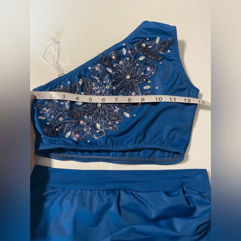 Kelle dance costume blue 2 piece AWAKENING 4424 contemporary lyrical MA adult
