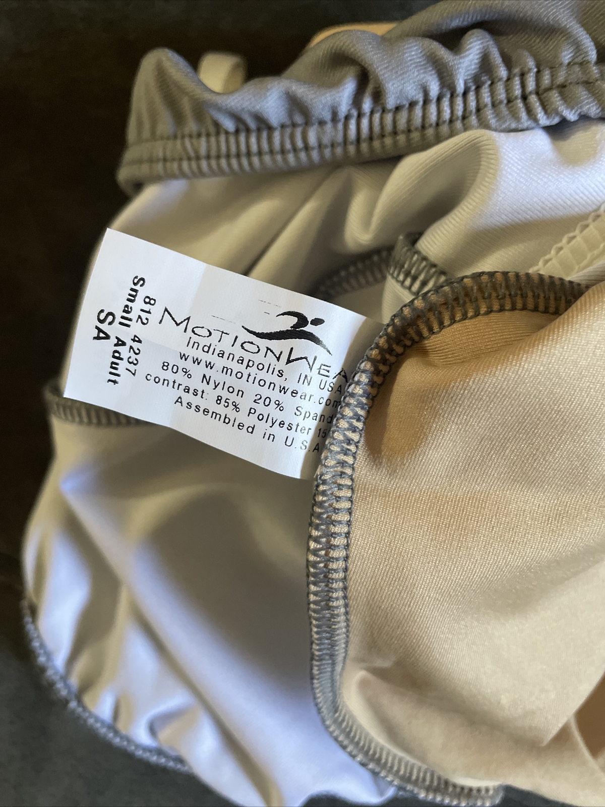 Motionwear Leotard Grey And White Size Small Adult