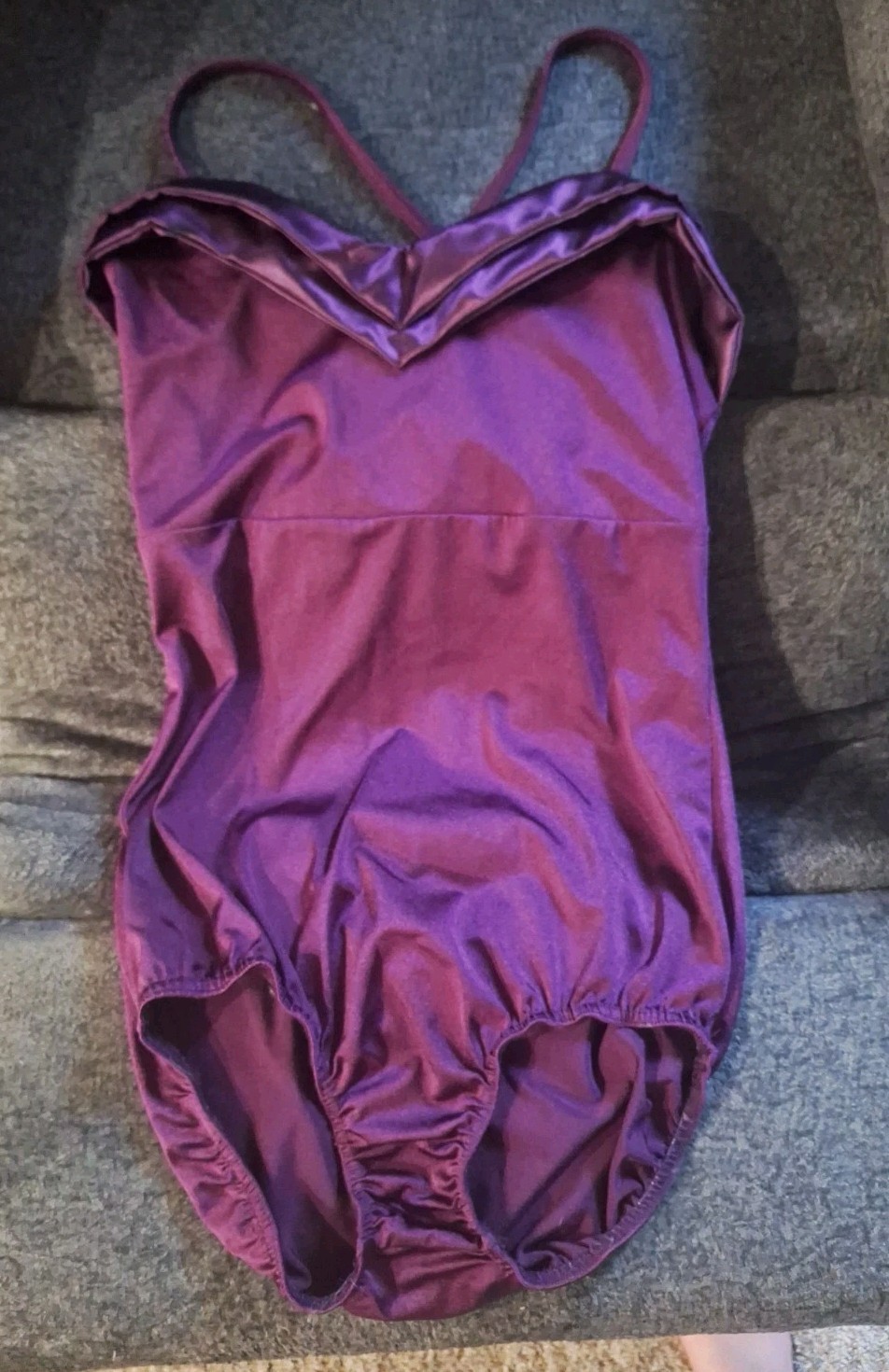 KELLE Purple Merlot Lycra Leotard Bodysuit Dance Costume Size Adult XL