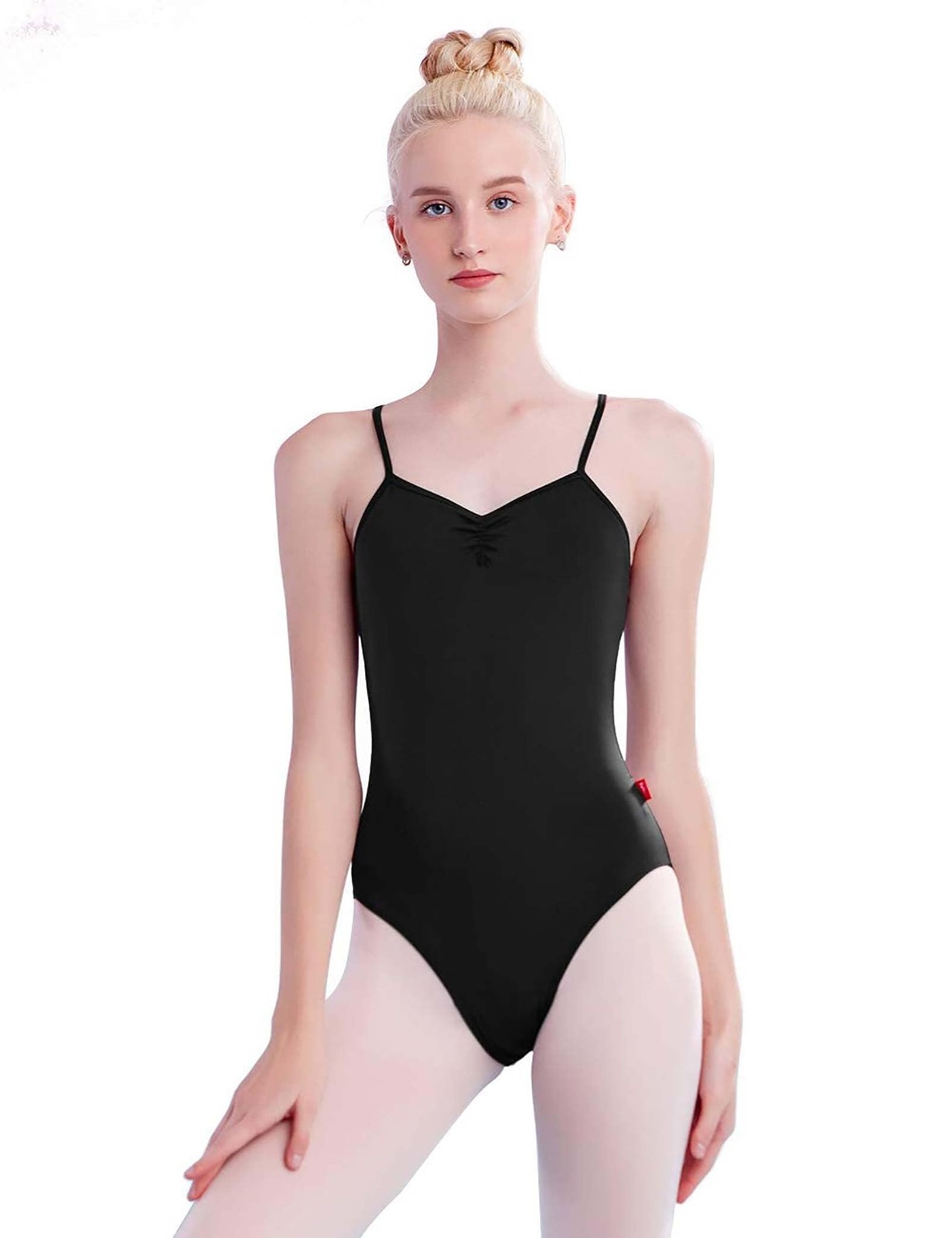 Adult Black Dance Leotards for Women Nylon Spandex Ballet Attire for Training