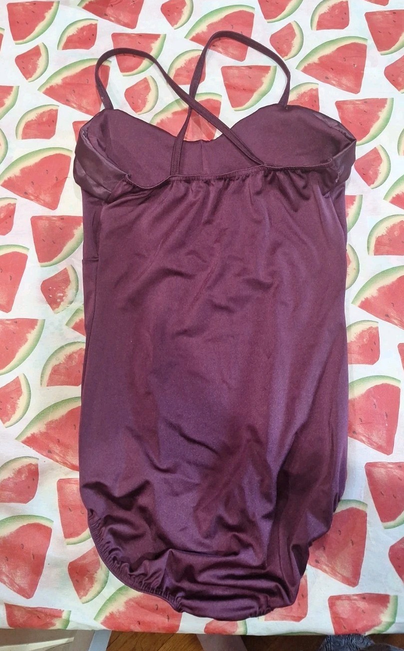 KELLE Purple Merlot Lycra Leotard Bodysuit Dance Costume Size Adult XL