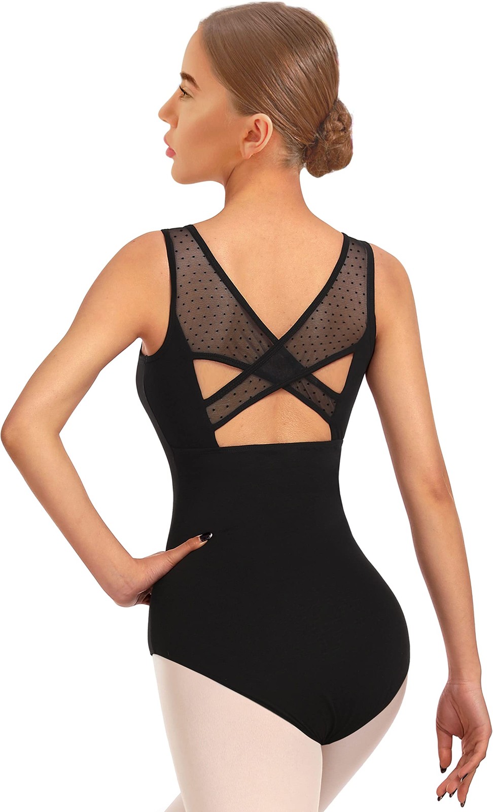 Women Ballet Mesh Dance Leotard Tank Top Crisscross Hollow Back Dancewear2360…
