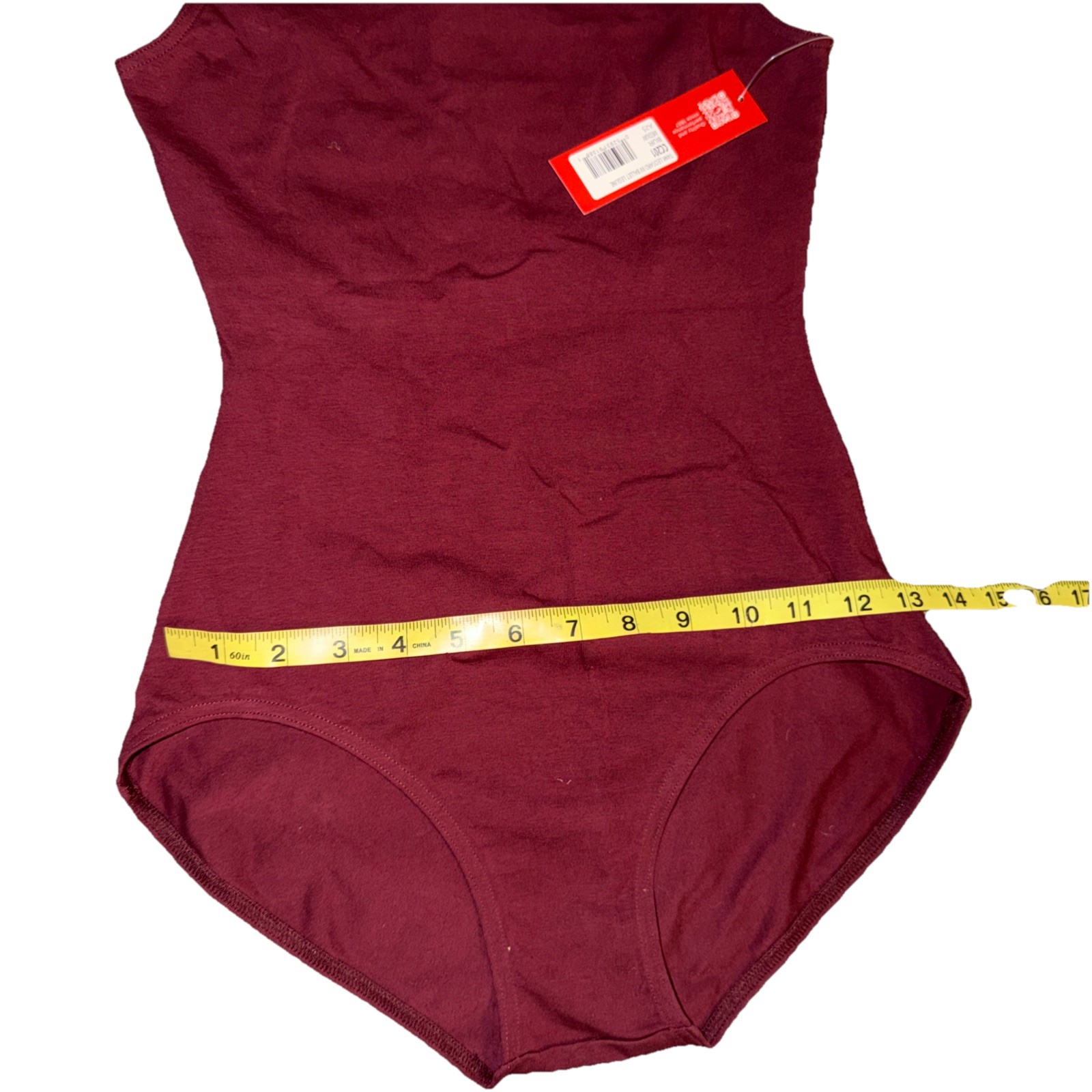 Capezio Women’s High-Neck Tank Leotard With Ballet Leg Line, Burgundy, Medium