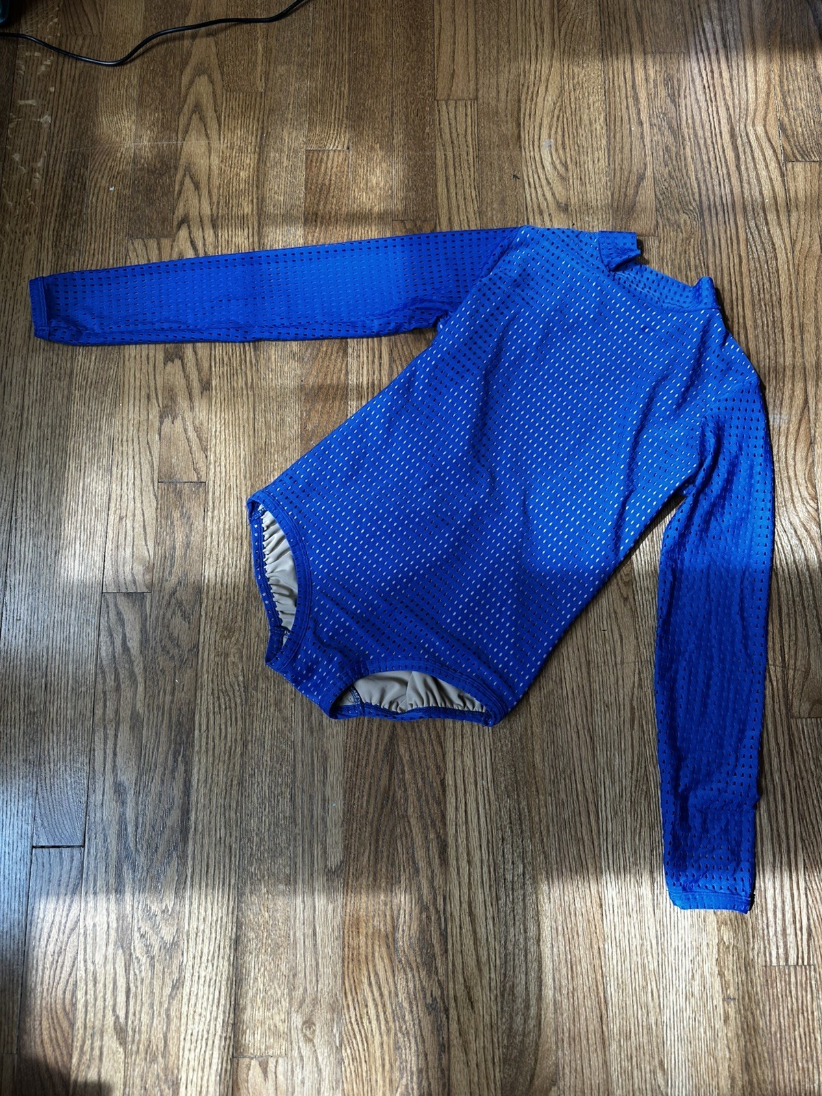 Adult L LA Dance Leotard Costume ROYAL BLUE Mesh FIVE DANCEWEAR Fully Lined