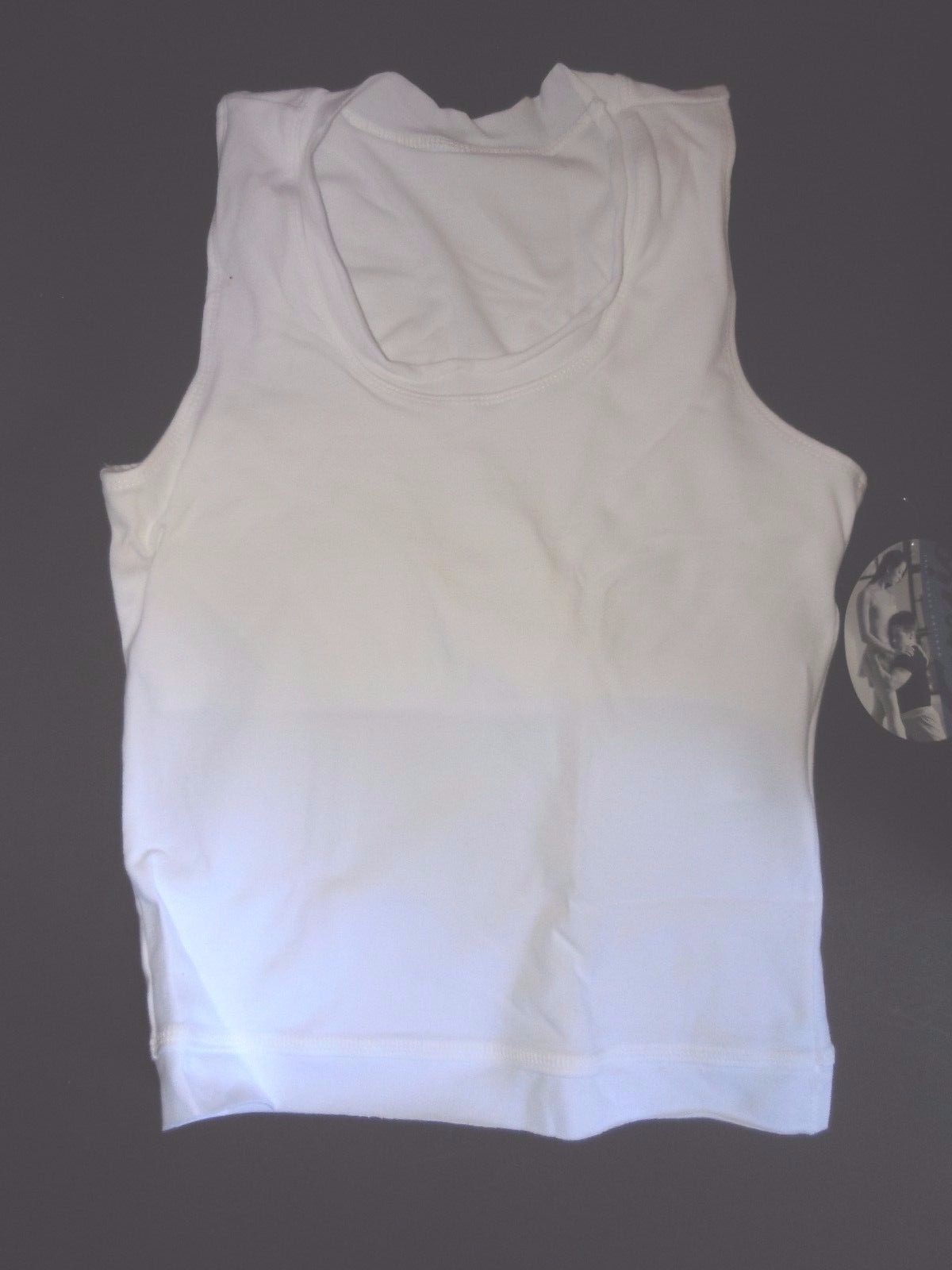NWT CAPEZIO White cotton spandex yoga top Ladies sizes Soft Comfy stretch 9637