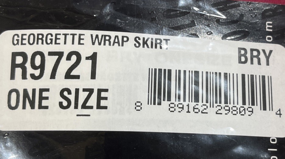BLOCH R9721 Georgette Wrap Skirt Color BRY One Size