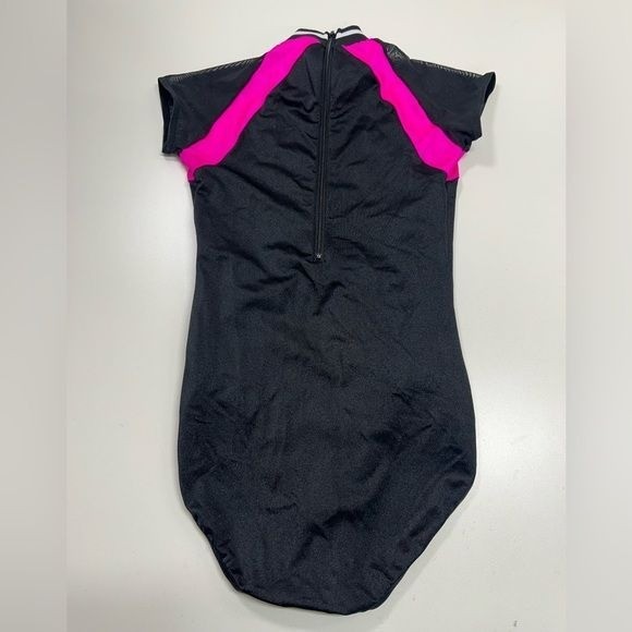 Weissman Balera Dance Costume Gymnastics Leotard Black Pink Size Small Adult