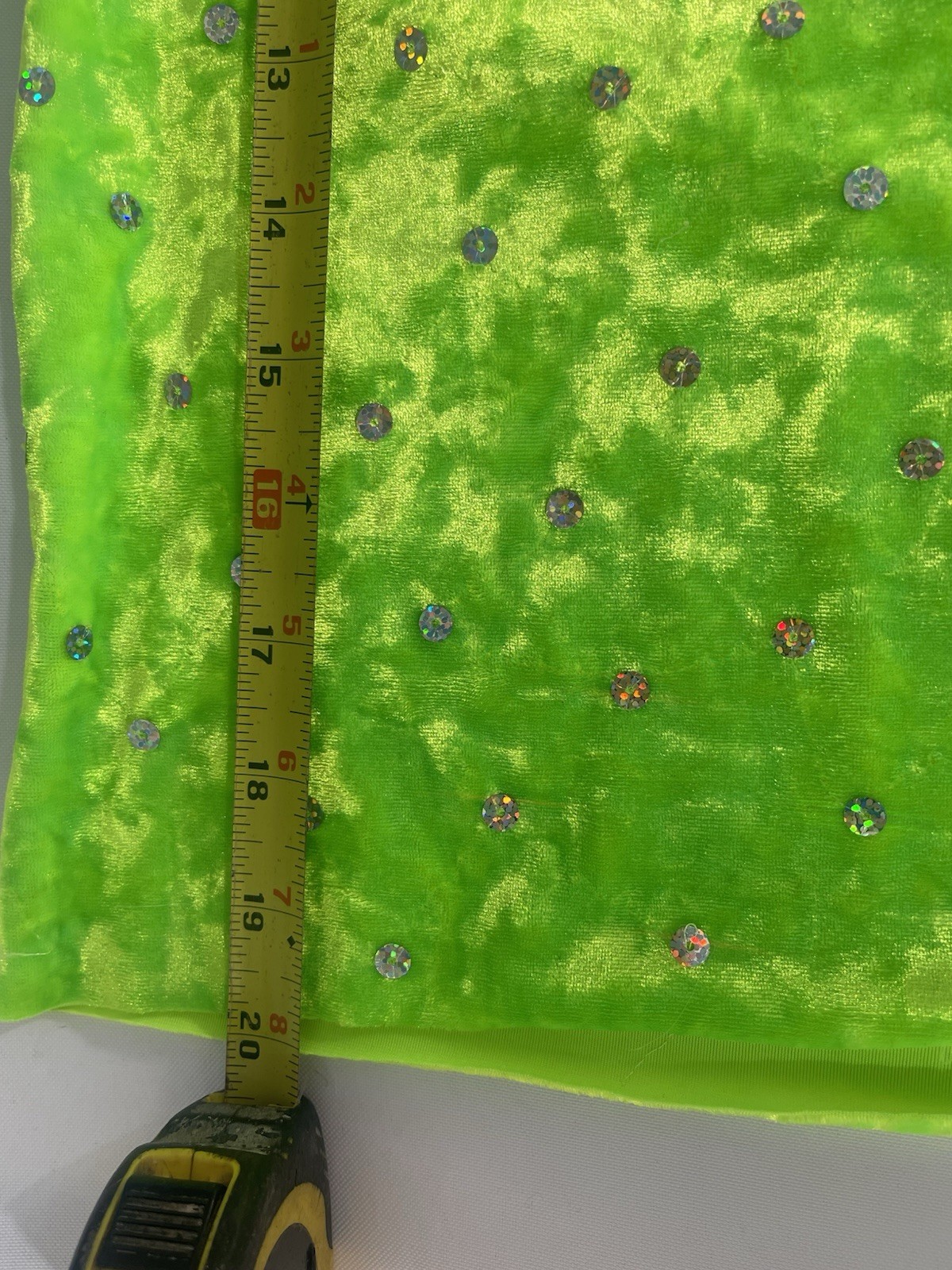 Dance Ice Skating Costume Shirt Sequins Size XL Adult Stretch Top Lime Green