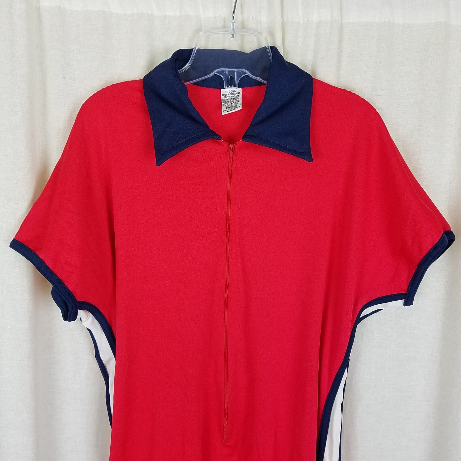 Vintage Sears Collared Short Sleeve Gymnastics Leotard Unitard Womens Adult L