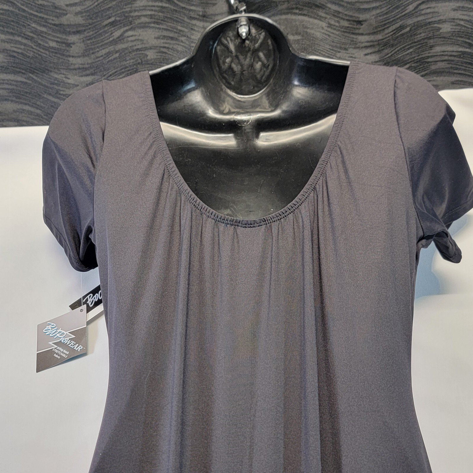 Body Wrappers Short Sleeve Style Black Scoop Neckline Ballet Leg Line SZ. 3X-A