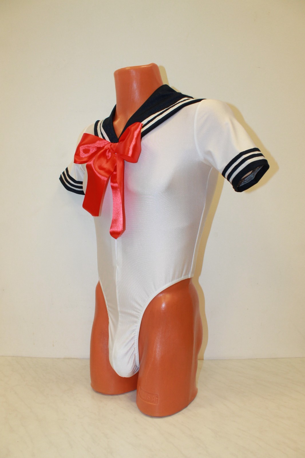 Set Men Cosplay Costume 700-12 White and Blue and Red Spandex Size M