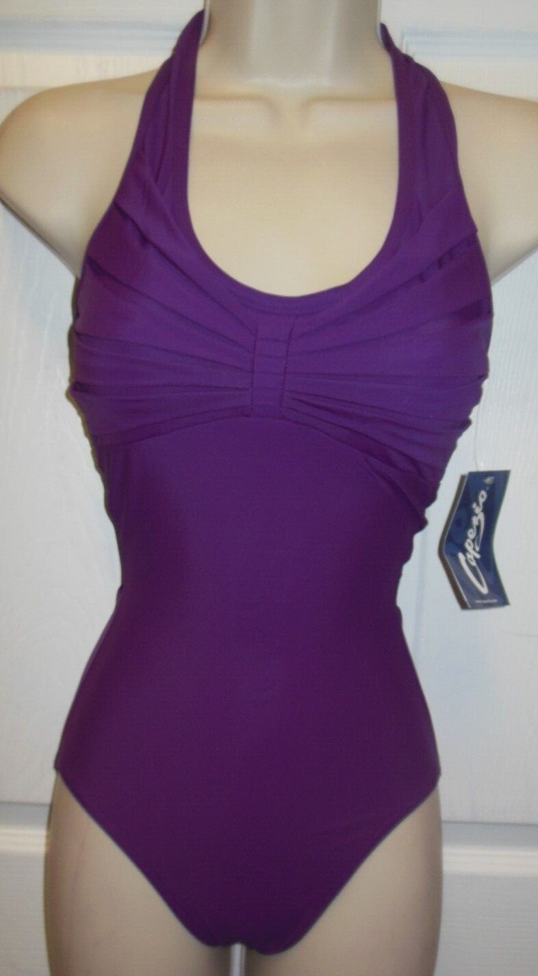 Capezio HALTER LEOTARD PLEATED FRONT Grape ADULT # 10190 DANCE BALLET ladies
