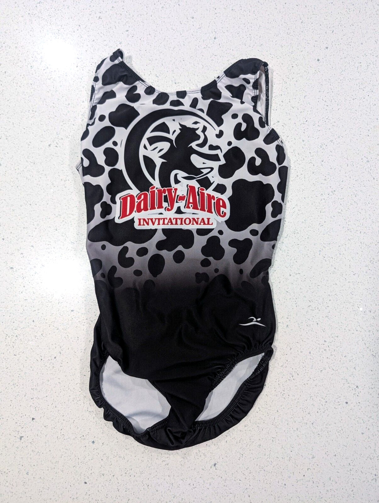 DAIRY-AIRE Motionwear Competition Team Medium gymnastics dance Leotard COW Print