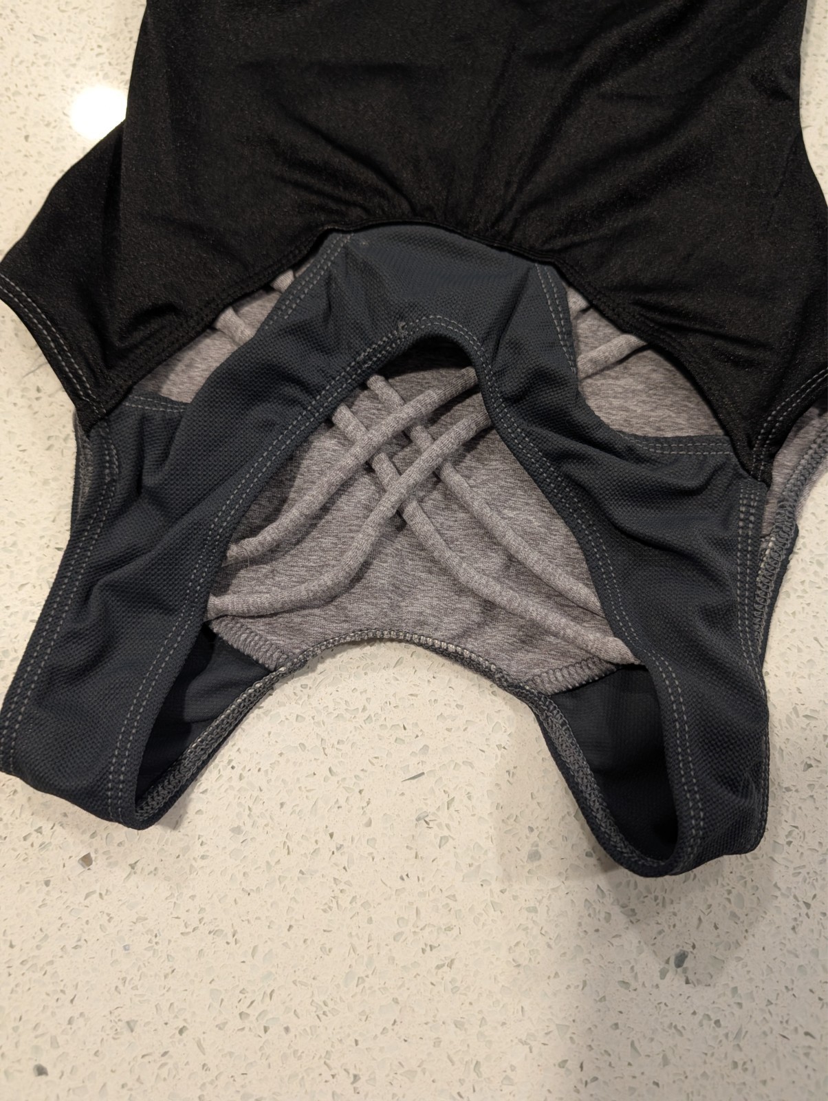 ULTRA SOFT GK Elite AXS X-Small Gymnastics Dance Leotard Heather Gray STRAPPY BK