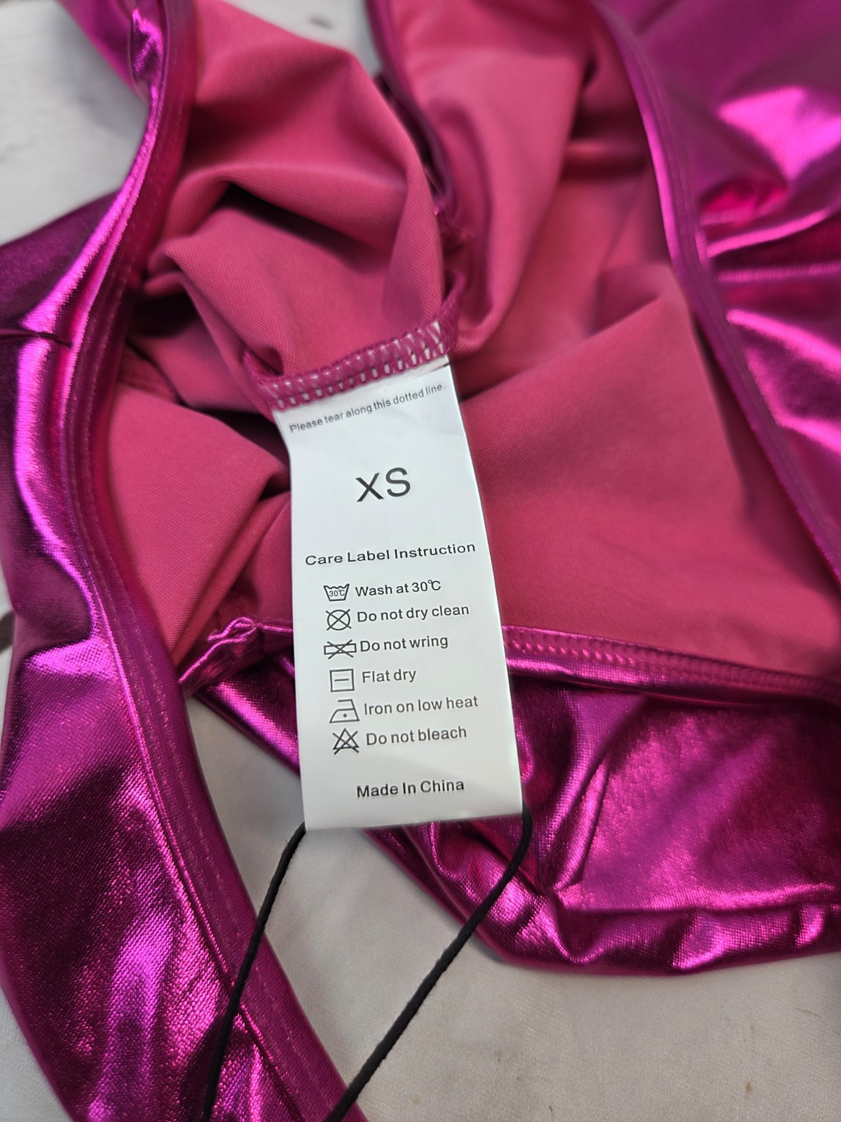 Speerise XS Women’s Hot Pink Metallic Shiny Tank Short Unitard Leotard Bodysuit