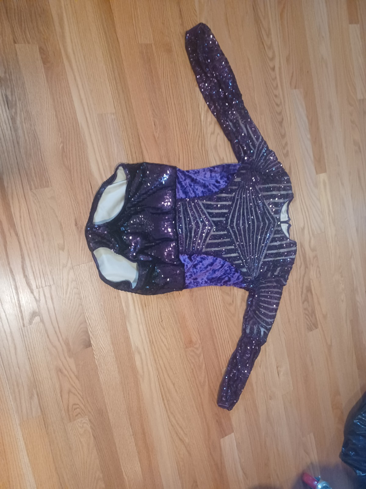 Revolution Tenth House Omega Jazz Dance Leotard costume Purple prince sequin SA