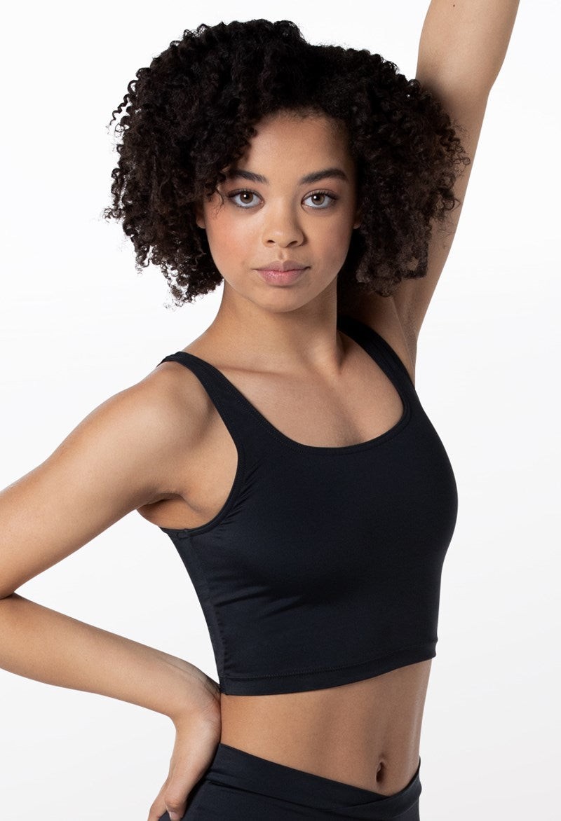 Gymnastics Pre-Owned Crop Top Small Adult Black Balera MT11075 Jazz Cheer