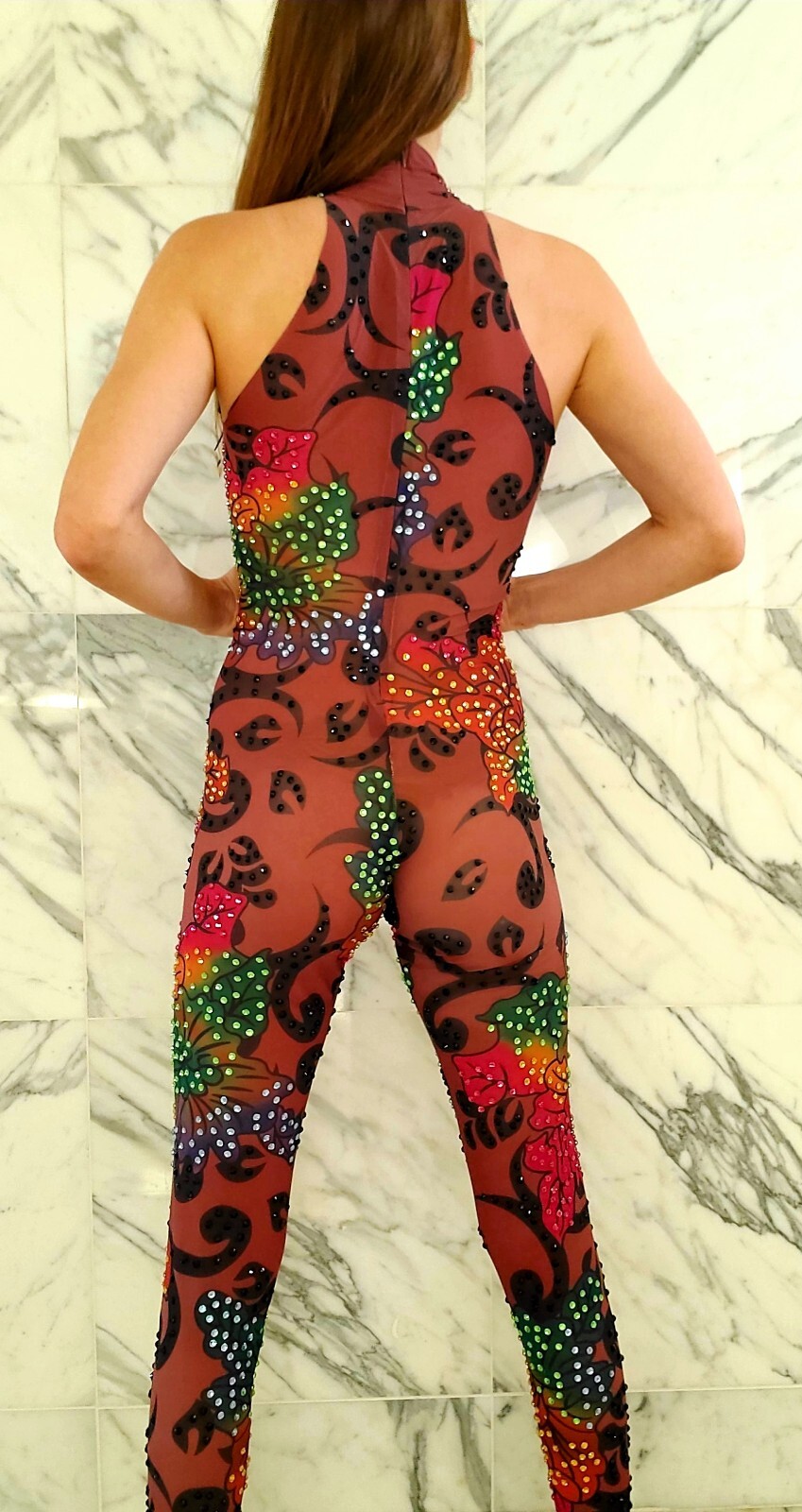 Aerial Silk/Lyra Leotard S/M Costume Performance Dance Circus Catsuit Contortion