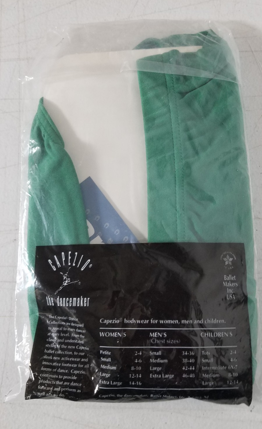 Capezio Dance Briefs Gymnastics Style 111 Adult Sz M Kelly Green Nylon NOS 5149