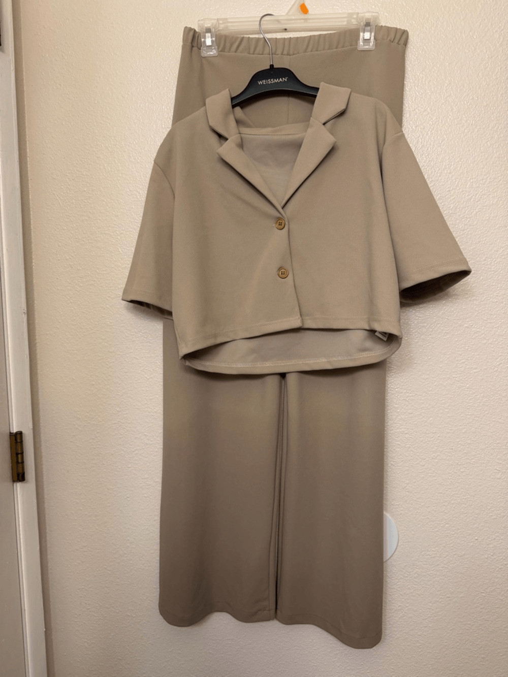 WEISSMAN Dance Costume menswear suit The Story Never Ends tux crop tan 14441 LA