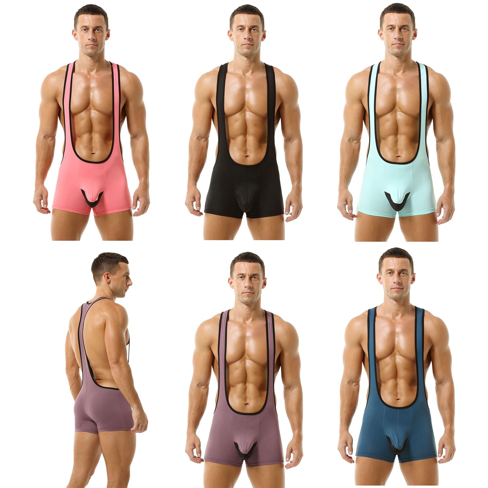 Men’s Jumpsuit Base Layers Wrestling Singlet Sport Bodysuit Gymnastic Athletic