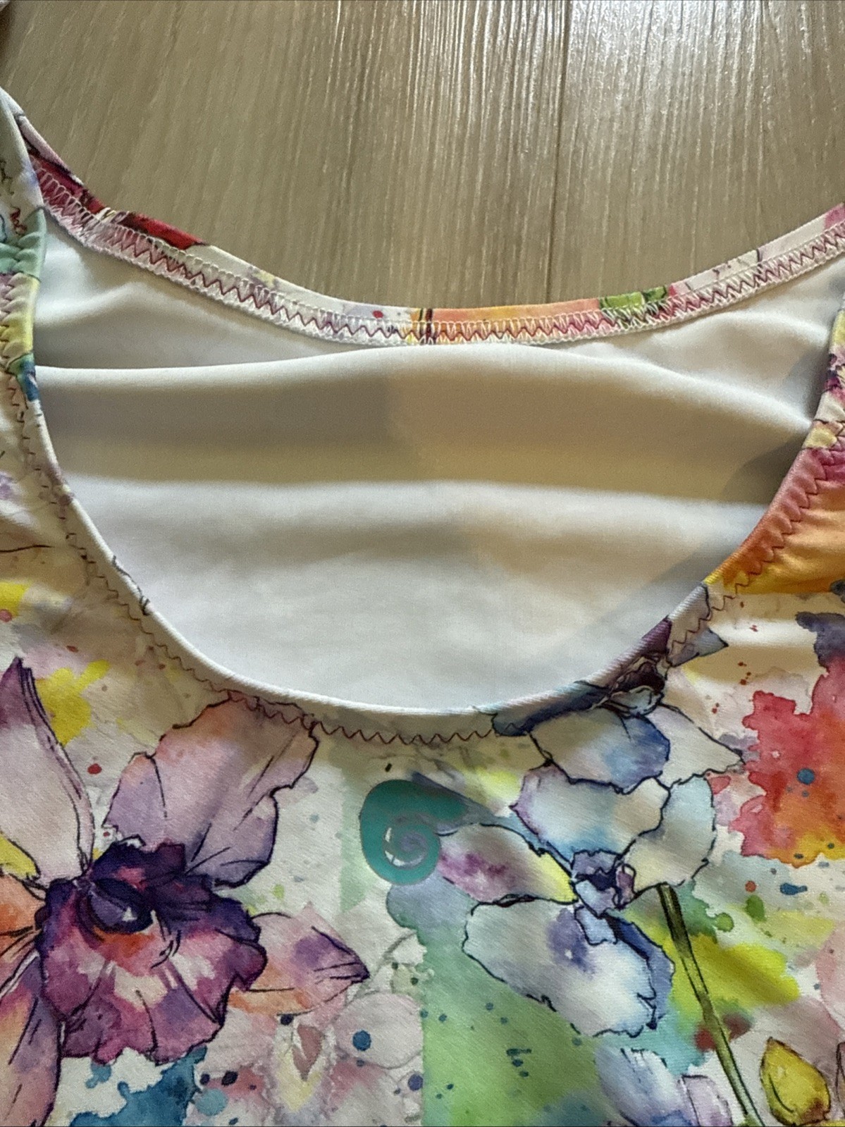 Chameleon activewear Cap Sleeve Leotard Size Medium Watercolor Print