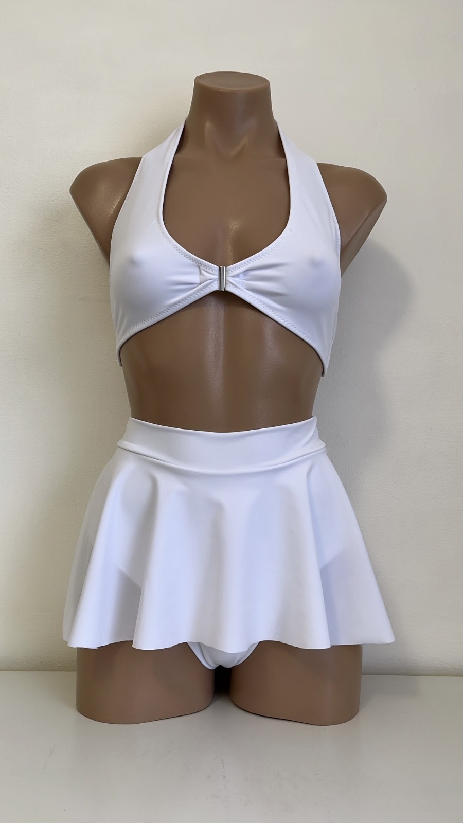 Schminke👙dance wear pole-dance skirt with briefs + halter top front clasp