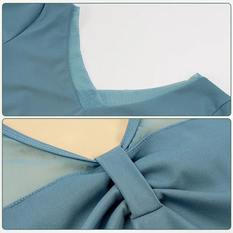 Ballet Leotards for Women Adult V-neck Dance Leotards Nylon Mesh Backless