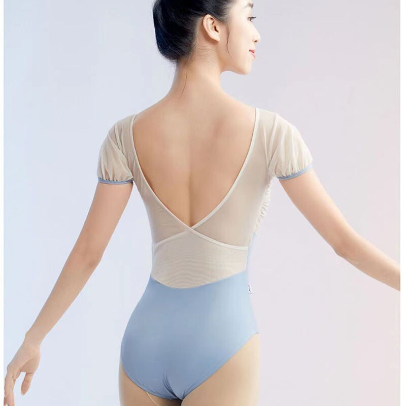 Adult Ballet Dance Leotard Practice Costume Short Sleeve Bodysuits Dancewear
