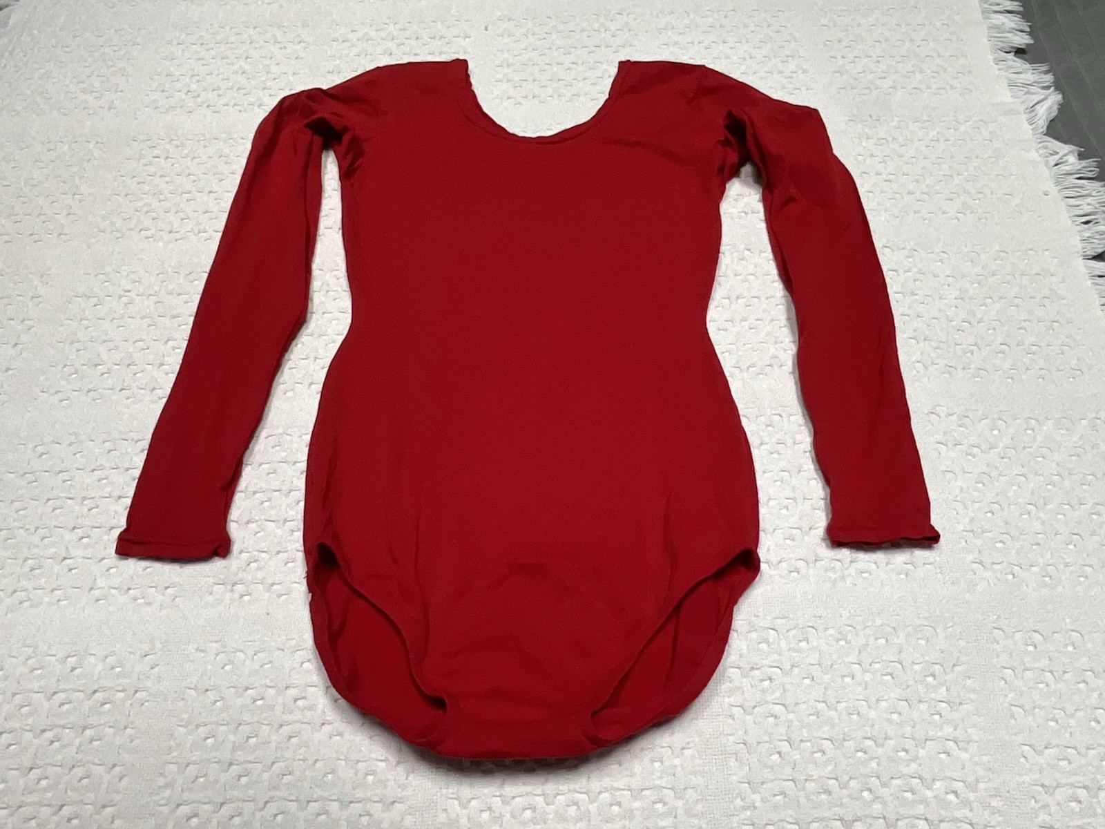 Vtg 100% Nylon Leotard JC Penney Bodysuit Red L Large Would Fit More Like S/M