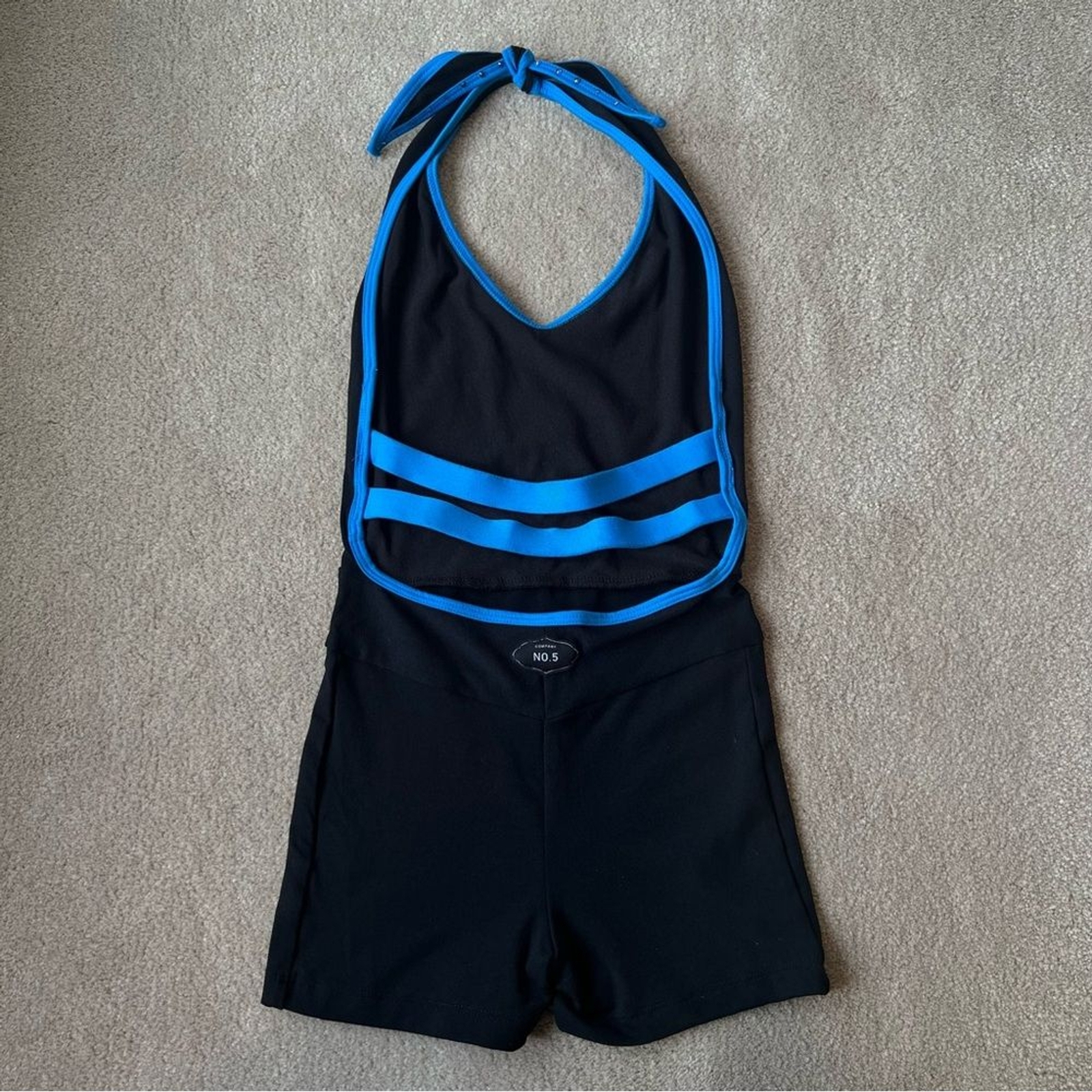Company 5 Dancewear Rhinestoned Halter Unitard Navy Size XS