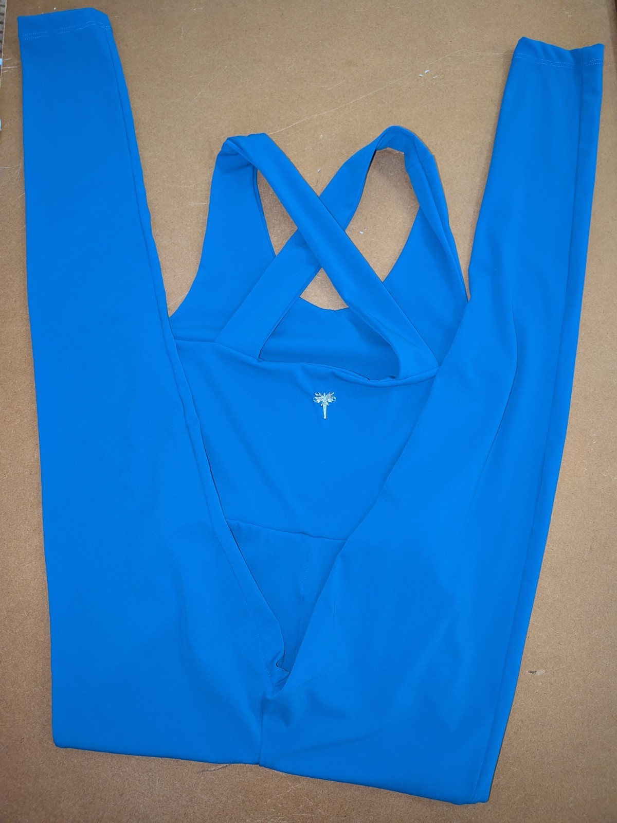 Yes Flâneuse Blue Women’s Yoga Unitard Jumpsuit XS HARMONY – CROSS-STRAP YOGA