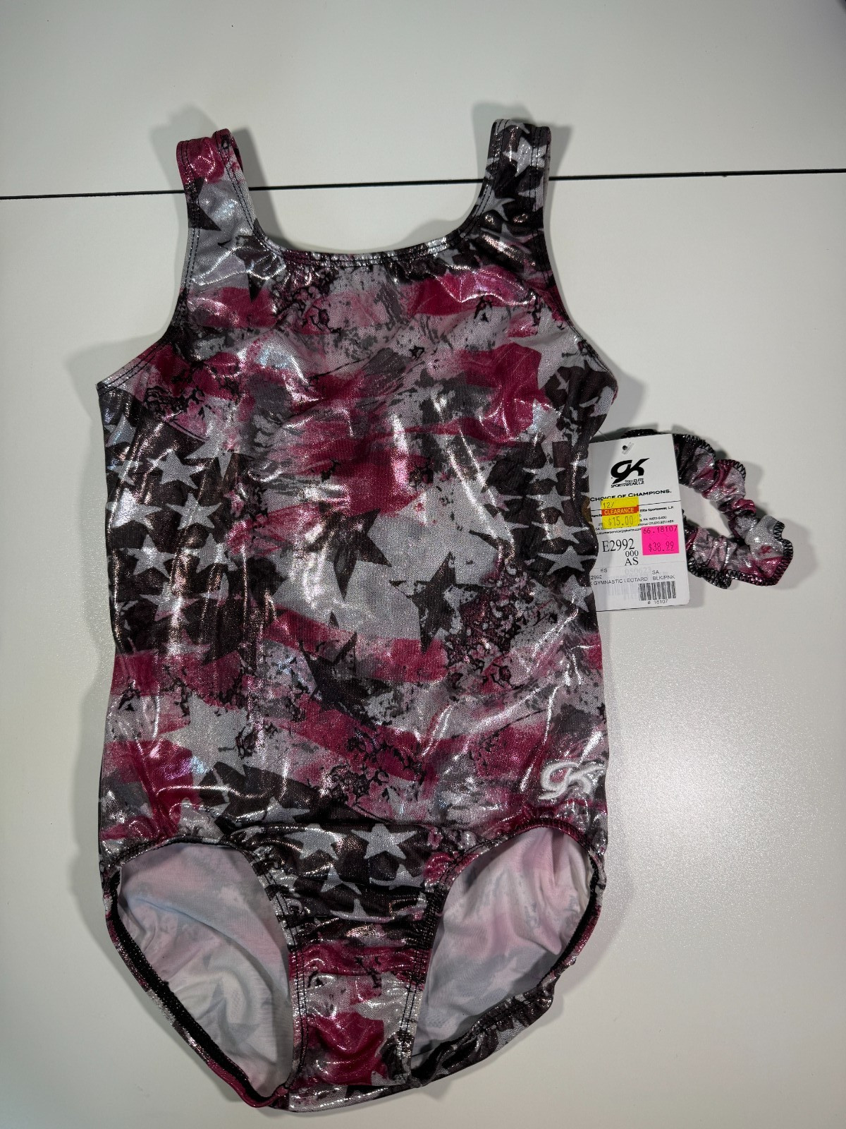 GK Ladies Multi Color Black/Pink/Grey Tank Gymnastics Leotard Size SA E2992