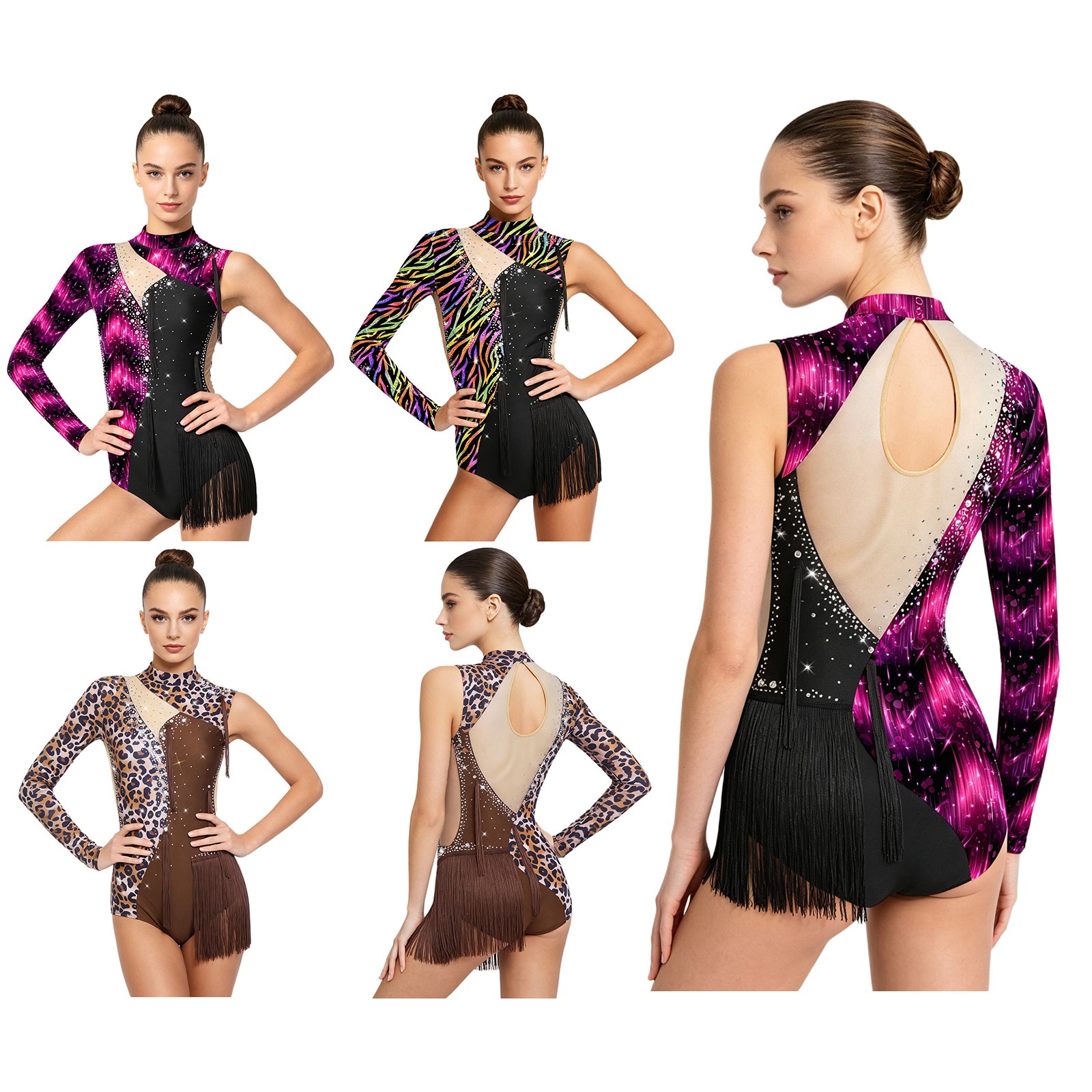 Women Jumpsuit Modern Bodysuit Cha-Cha Ballerina Athletic Ballet Sports Tops