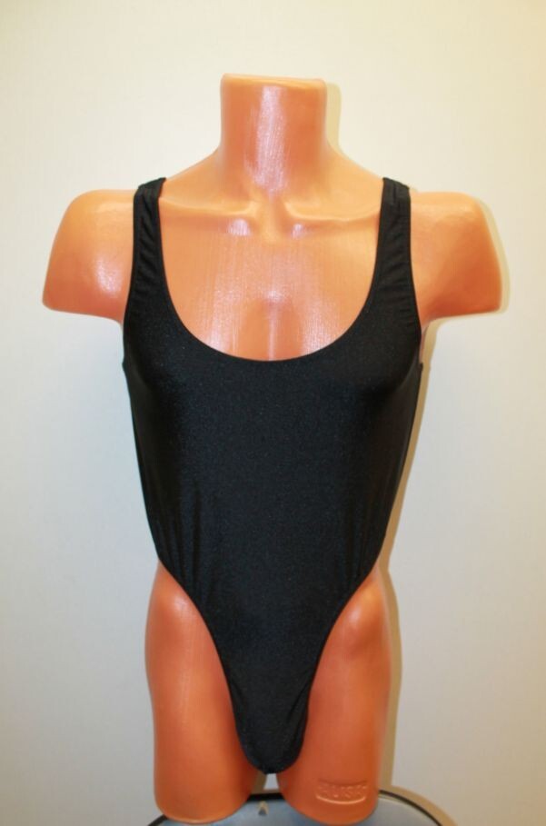 Men Thong Leotard 151-03 Black Spandex Size L