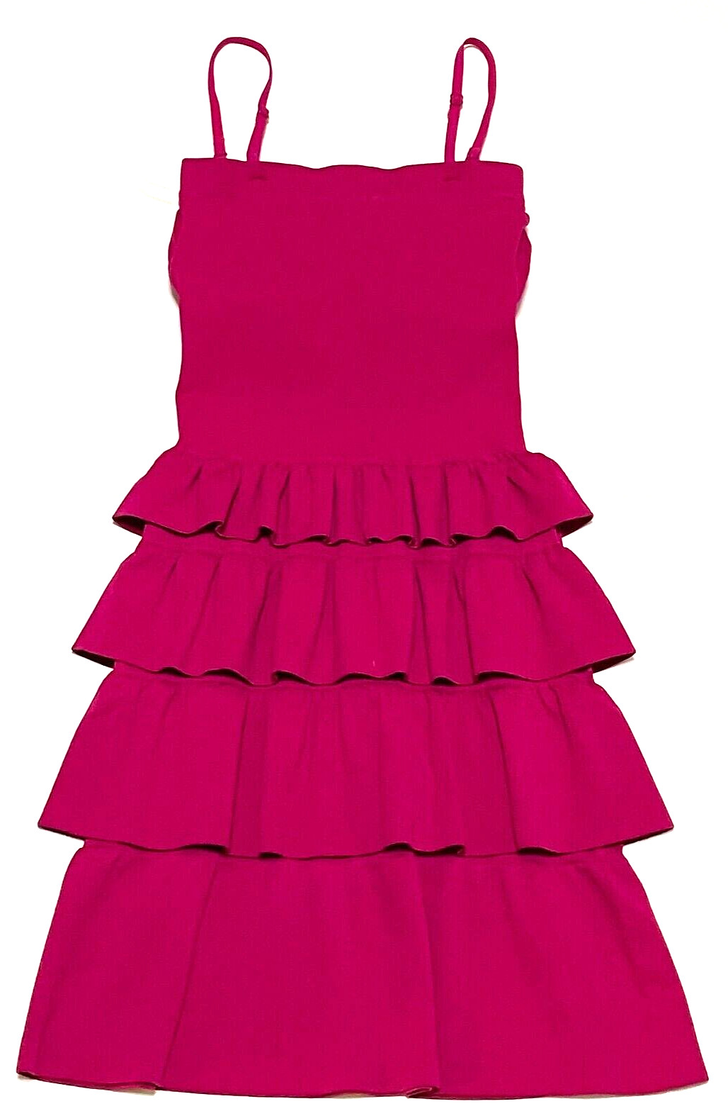 Motionwear Camisole Dress Ruffles Ribbed Stretch Deep Pink New Women Once Size