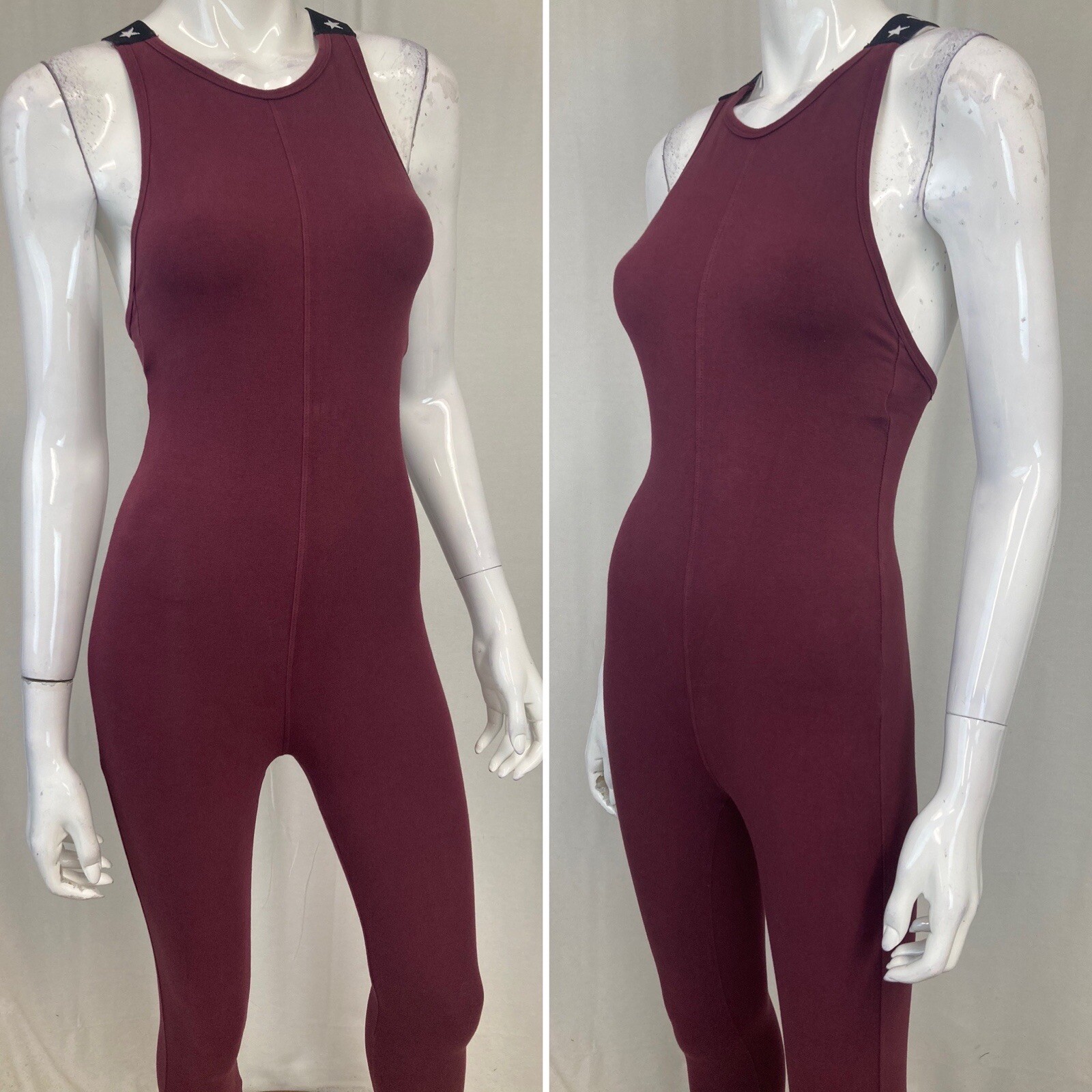 Women’s Hard Tail Maroon Burgundy Gymnastics Cotton/Lycra Leotard Jumpsuit Small
