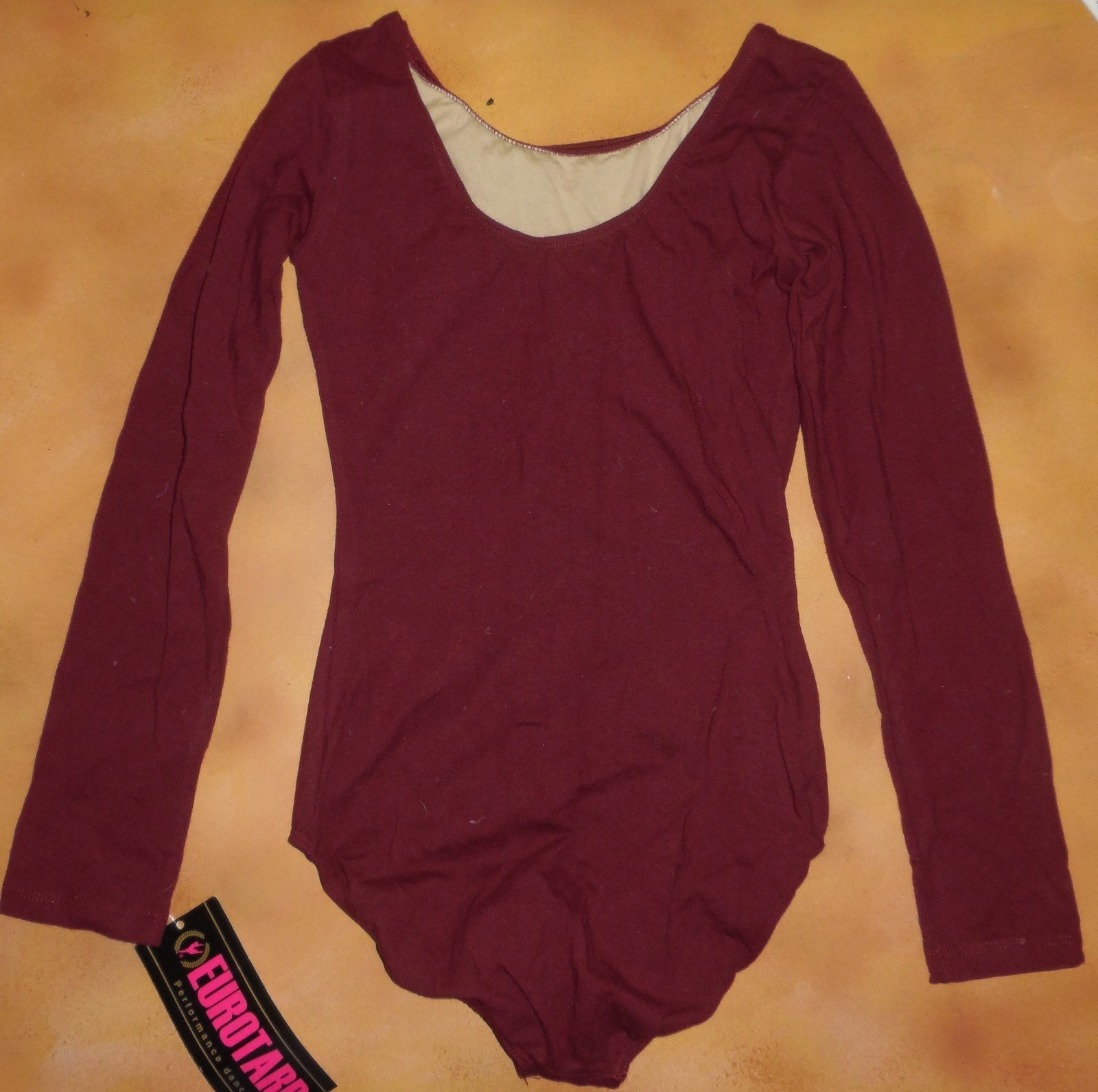 Eurotard Cotton Spandex Long Sleeve Leotard Burgundy Adult sizes 10265 lined