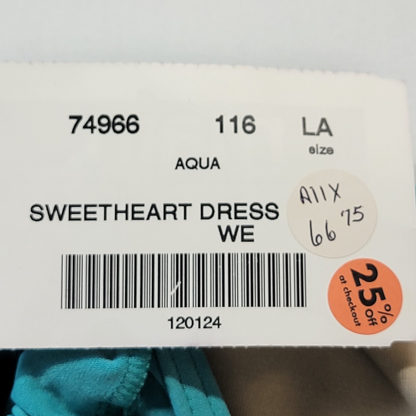 Main Street Dancewear Aqua Skirted Leotard Nude Insert Top Crisscross Back SZ LA