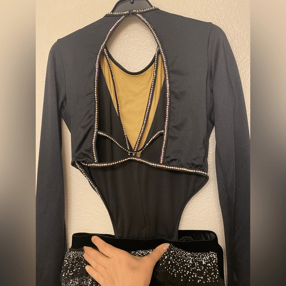 Weissman dance costume solo black crystal jazz lyrical My Head My Heart 14914 MA