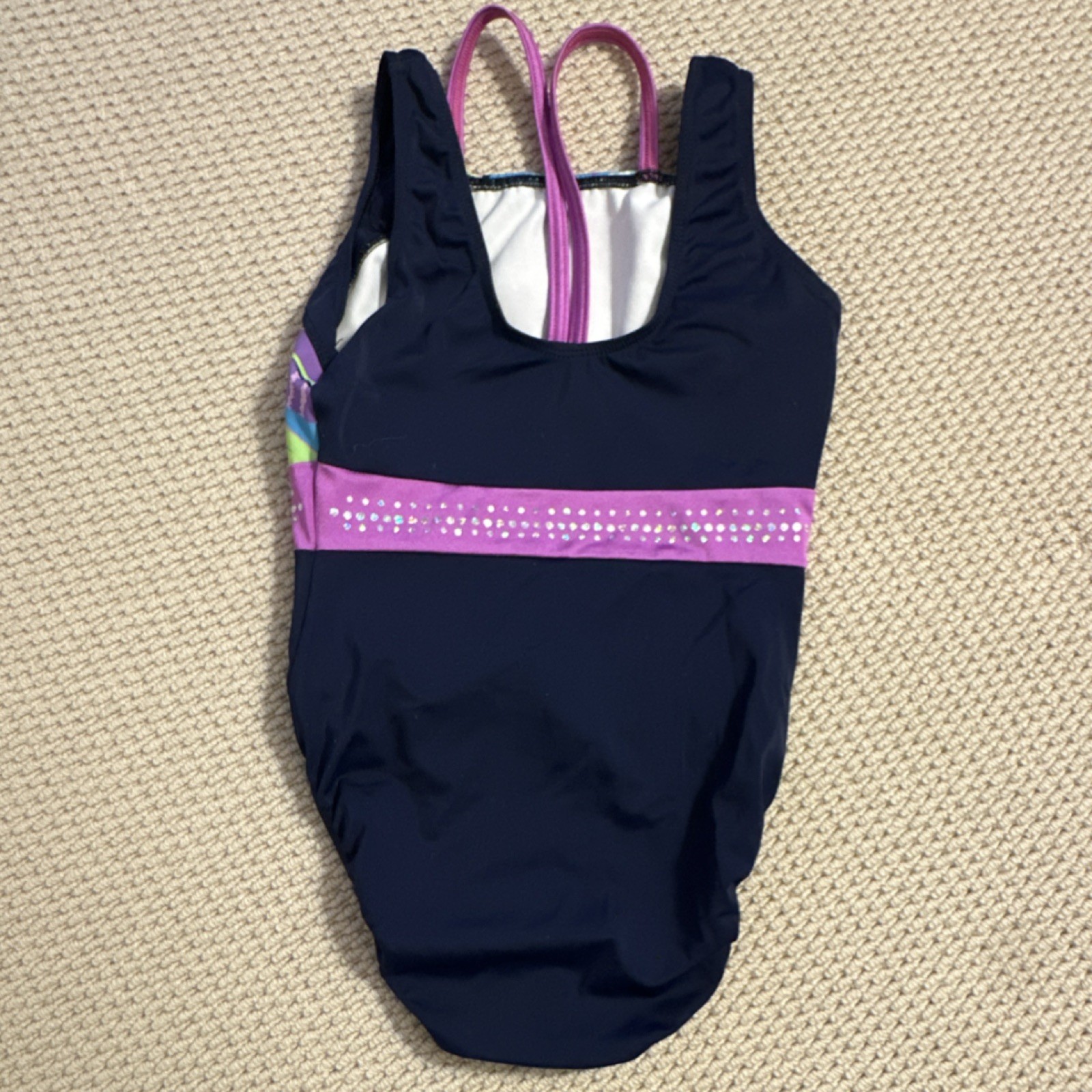 Simone Gymnastics Leotard Sleeveless Navy Blue AXS