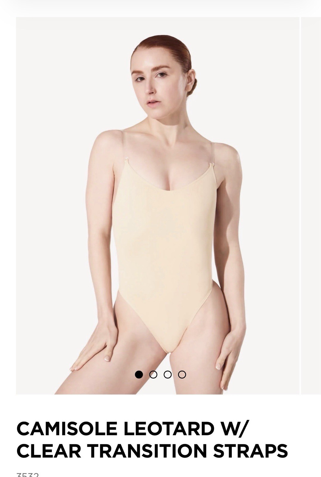 Capezio Leotard Nude Dance Undergarment With Clear Transition Straps Womens
