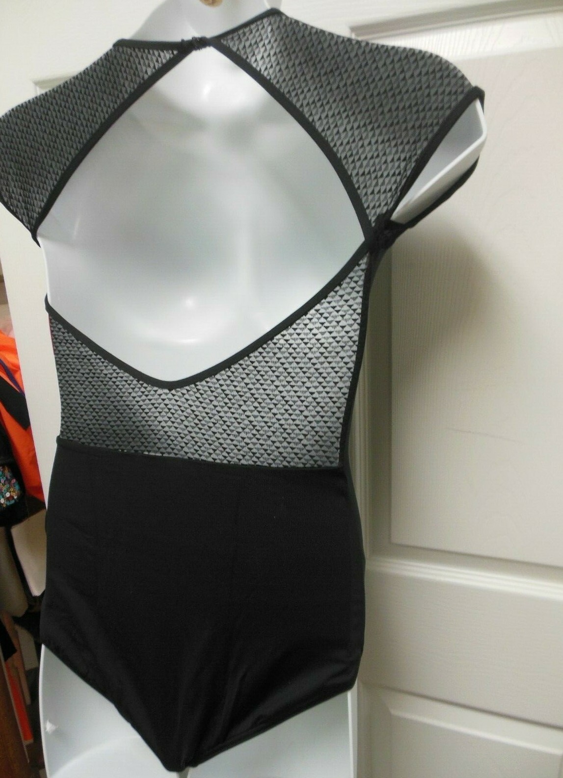 CAPEZIO 11503W ladies Extra large mesh cap sleeve leotard black