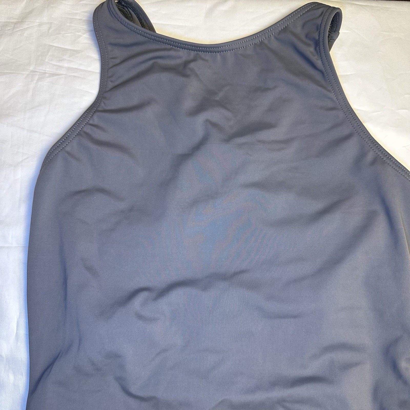 Weissman NWT Grey Crisscross Back Tank Ballet Dance Leotard 14055 LA