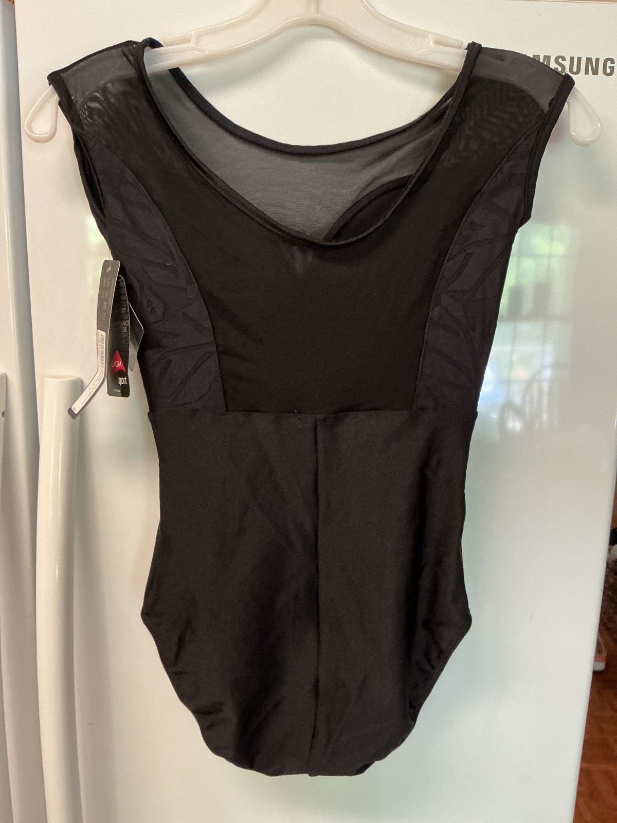 So Danca Black Adult Medium Sleeveless Mesh Back Leotard Style SDE-1840, New